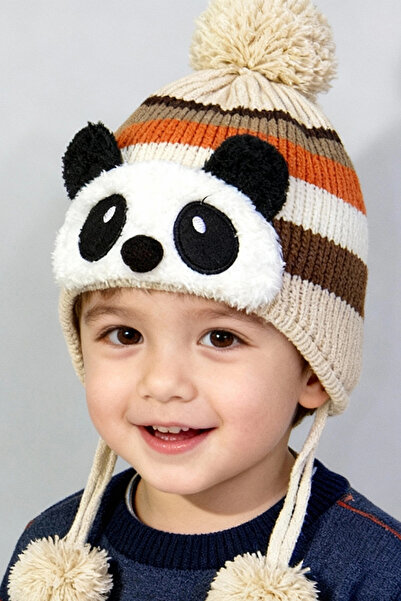 Bay Şapkacı - قبعة شتوية للأطفال بتصميم الباندا اللطيف للجنسين - 5900