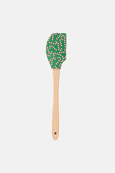 Phantom Chef Candy Cane Print Spatula And Cookie Cutter Baking Set, Green