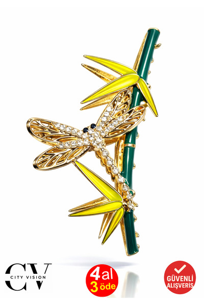 cityvision مشبك شعر معدني على شكل يعسوب من الخيزران مقاس 12 سم - أنيق للغاية ...