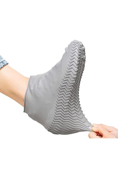 Arabest قطعتان رماديتان من أغطية الأحذية القابلة لإعادة الاستخدام والمضادة لل...