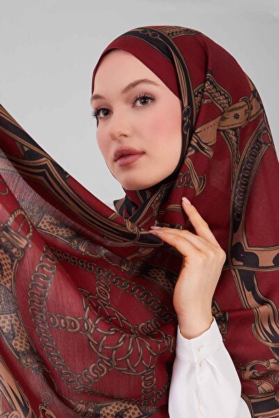 Levidor Red Mixed Patterned Wool Silk Shawl