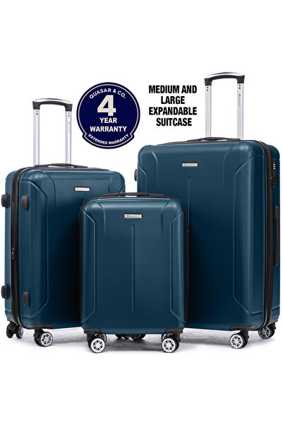 Quasar & Co. Set of 3 trolleys S/M/L, checked luggage, ABS suitcases, coded t...