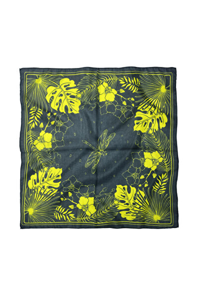 Sultan İpek وشاح/باندانا من القطن والبوليستر بنقشة اليعسوب مقاس 60x60 سم