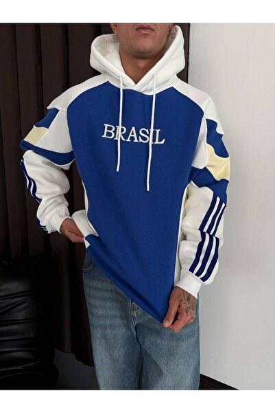 İLKCET MODA Brazil Embroidery Hooded Oversized Unisex Sweatshirt