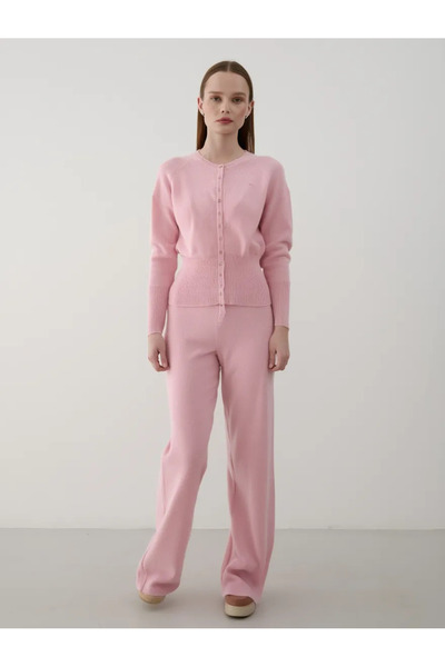 Laluvia Pink Snap Button Knitwear Set - 904