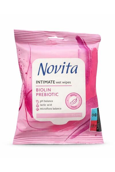 Novita Servetele umede intime Prebiotic Biolin, 15 bucati,