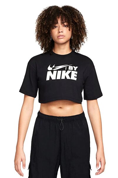 Nike Air Sportswear Loose Fit Womens Tee Bol Cut Women's Crop T-Shirt Black