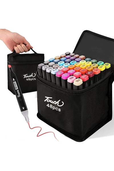 Leon Lifestyle Professional 48-color double-tip marker set for drawing and co...