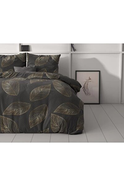 Sleeptime Classy Golden Leaf Anthracite Duvet Cover