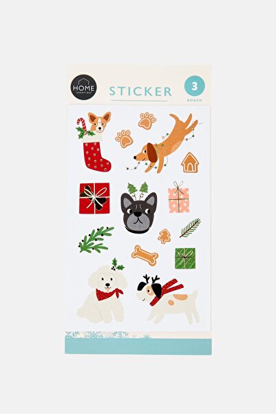 HOME CREATION مجموعة ملصقات عيد الميلاد (3 أوراق)، متعددة الألوان