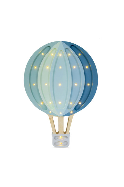 Generic Hot Air Balloon Lamp Blue Rainbow Wooden Night Light for Kids Room