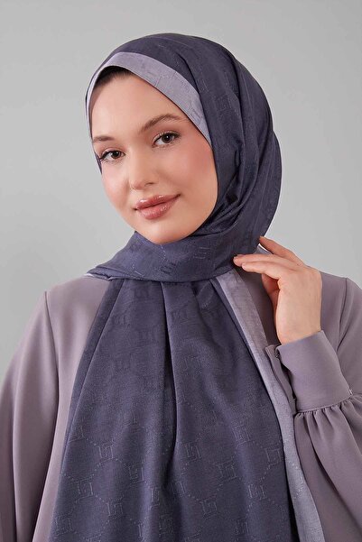 Levidor Indigo Honeycomb Embroidered Monogram Shawl