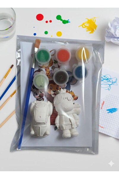 giftory Araba ve Prens Taş Boyama Kiti 6 Boyalı