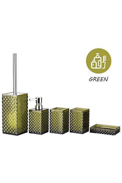 Arabest طقم حمام من الأكريليك، يشمل: كوب، زجاجة لوشن، حامل فرشاة أسنان، وفرشا...