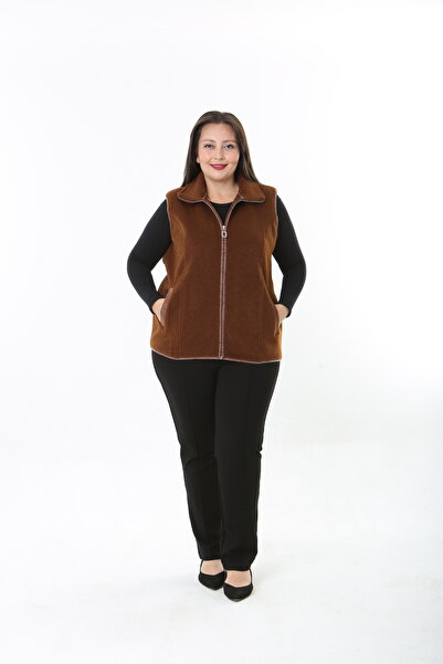 XL Modam Women's Brown Cashmere Plus Size Vest