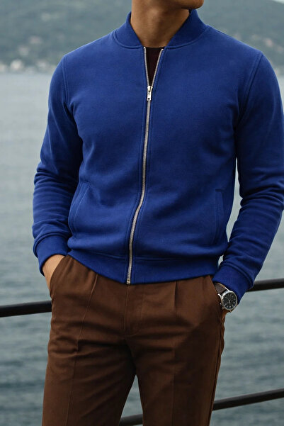 COMBİNE MİCHAİL Чоловічий Relax Бавовняний Синій Широкий Коледж Куртка