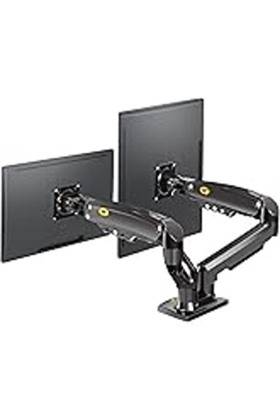 NB ERGONOMIC Full Motion Dual Monitor Arm with Gas Spring for Two 17-27'' Mon...