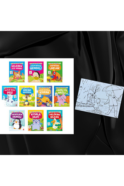 Ema Çocuk BENEKLİ MASALLAR SETİ 10 KİTAP / KARTPOSTAL BOYAMA HEDİYE