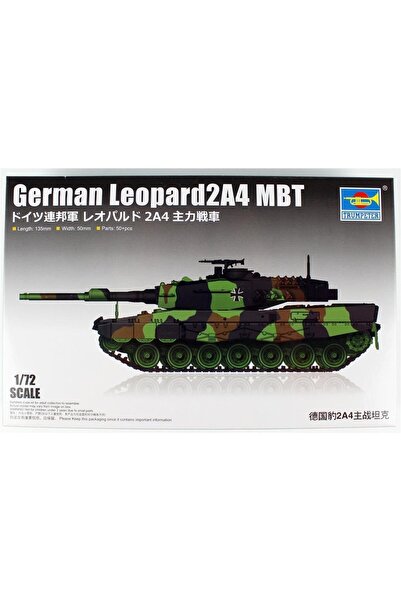 Trumpeter 07190 1/72 Ölçek, Alman Leopard 2A4 Ana Muharebe Tankı, Plastik Mod...
