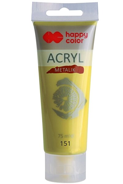 HAPPY COLOR Culoare acrilica 75 ml, verde auriu metalic,