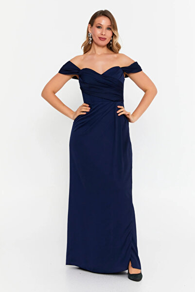 DORİDORCA Women's Plus Size Sweetheart Neck Crepe Fabric Long Evening Dress 6...