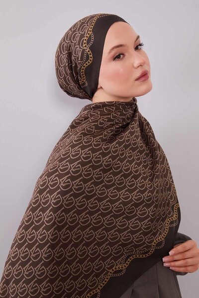 Levidor Coffee Lvd Printed Wool Silk Shawl