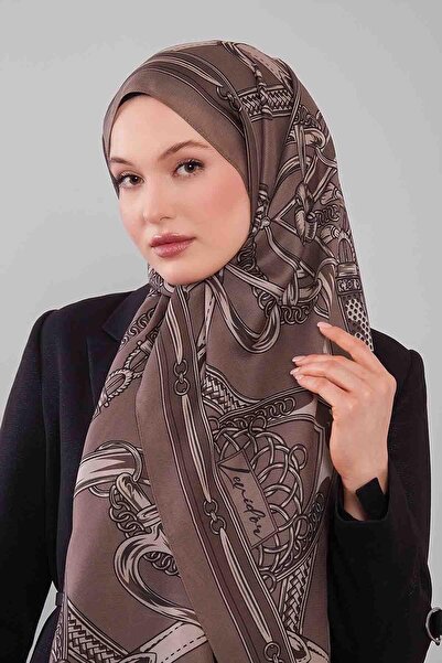 Levidor Mink Mixed Patterned Wool Silk Shawl