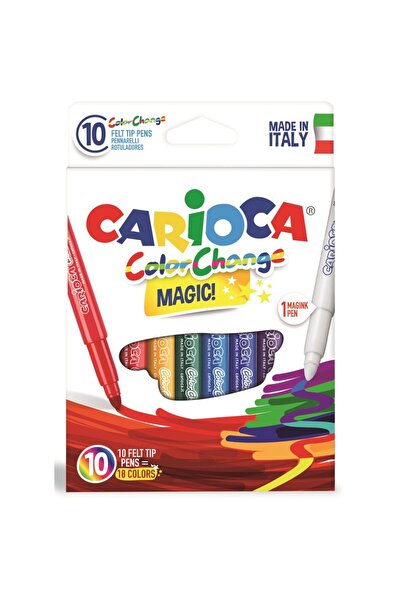 CARIOCA washable, 6mm thick tip, 9 colors+1 magic marker/box, Color Change