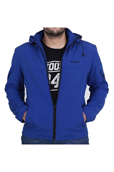 VENOM Motorcycle Jacket Jaws Soft Shell Blue Men's Biker Jacket