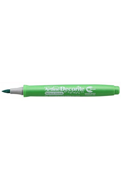 artline Marker Decorite, varf flexibil (tip pensula) - verde metalizat