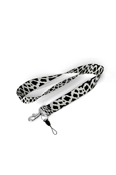 PİKASİS Siyah Desenli Boyun Askı İpi
