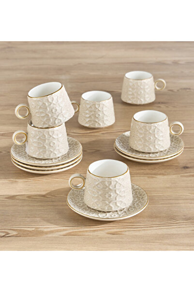 marhaba طقم شاي من البورسلين مكون من 12 قطعة - 210 مل، يكفي لـ 6 أشخاص