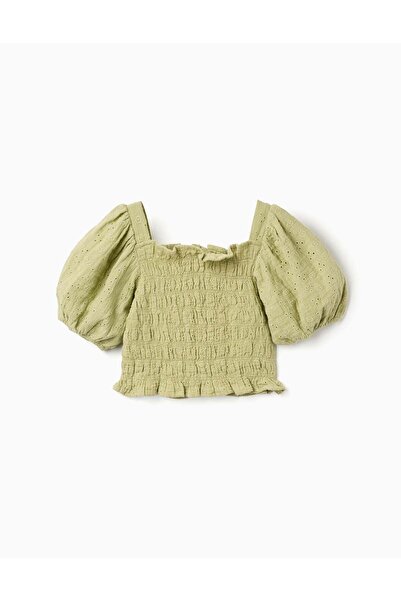 Ziddy SS TOP EMBROIDERY, LIGHT GREEN, 11/12