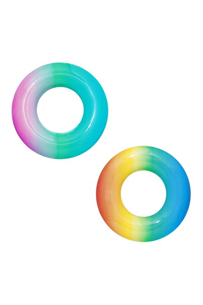 BESTWAY RAINBOW VINYL INFLATABLE RING, 91 CM