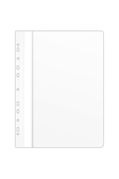 donau Dosar plastic PVC, cu sina si multiperforatii, 10 buc/set, - alb