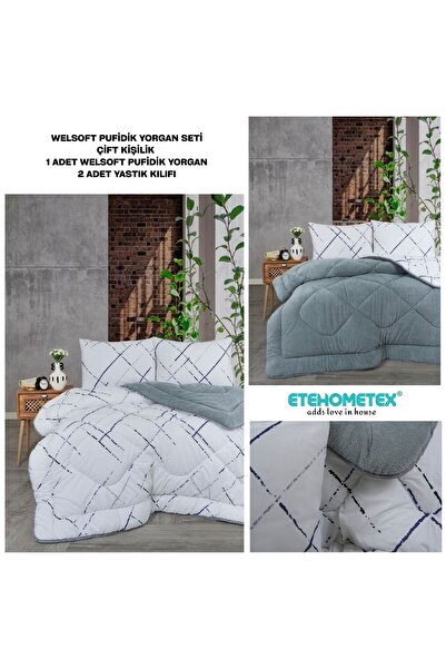 ETE HOMETEX ÇİFT KİŞİLİK LÜX WELSOFT YORGAN SETİ 195X215CM