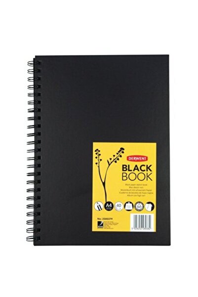 Derwent Professional sketchbook, A4, spiral bound, 40 sheets, 200 gsm, black ...