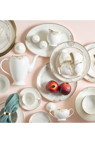 inaya 47-Piece New Bone China Dinner Set - Serves 8