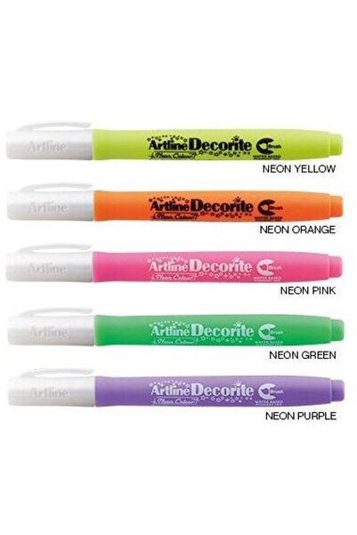artline Marker Decorite, varf flexibil (tip pensula) - verde neon