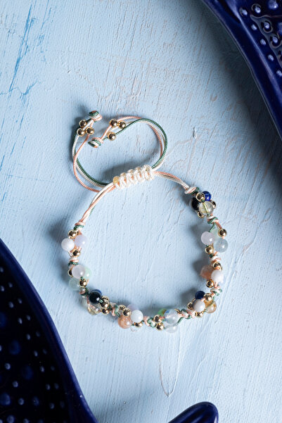 Deniz Doğal Taş Certified Libra Sign Natural Stone Bracelet