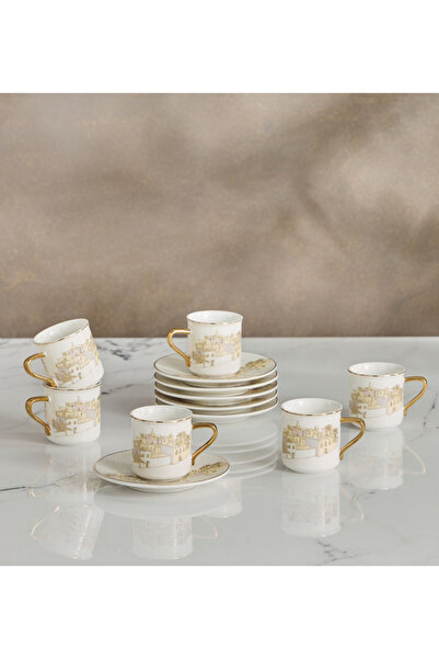Wadi 12-Piece Porcelain Espresso Set - 90 ml, Serves 6