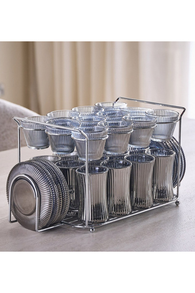 Yara طقم قهوة إستكان زجاجي مكون من 36 قطعة