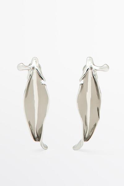 Massimo Dutti Asimetrik yaprak küpe