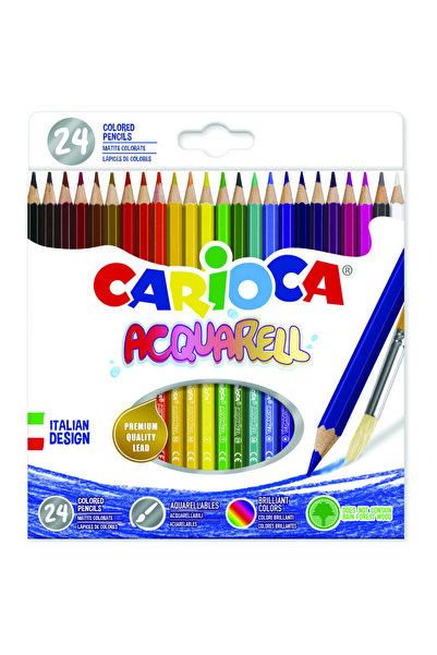 CARIOCA Acquarell colored pencils, hexagonal, 24 colors/box - cardboard box