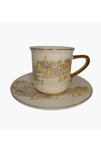 Wadi 12-Piece Porcelain Cup and Saucer Set - 200 ml, Serves 6