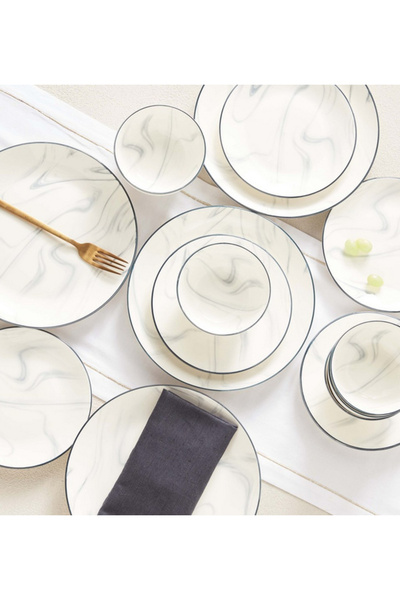 Generic Mermer 18-Piece New Bone China Dinner Set - Serves 6