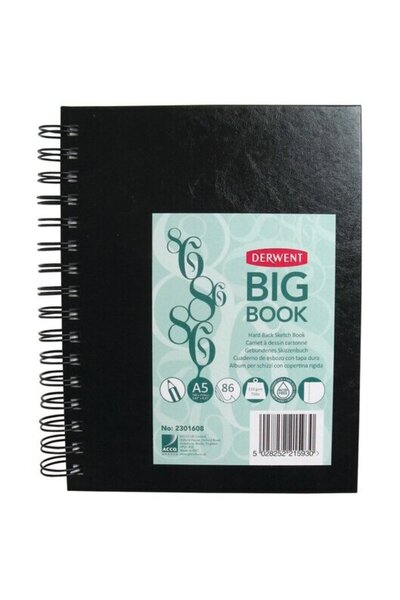 Derwent Professional sketchbook, A5, spiral bound, 86 sheets, 110 g, white pa...
