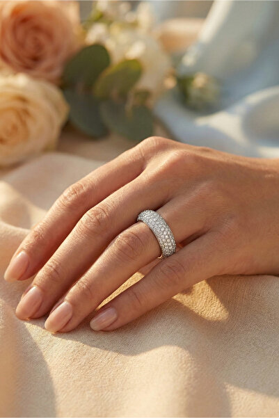 Sentivo 925 Silver Royal Cocktail Ring - with Zirconia stones, Premium Rhodiu...