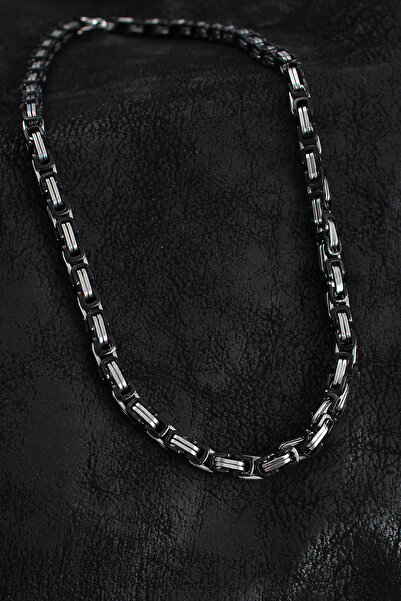 Derya Kurşun 316L Steel King Chain Model Silver Color Men's Necklace