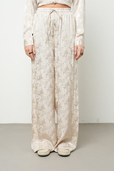 Orfeo Negro Women's Rayon & Viscose Blended Silky Textured Palazzo Trousers